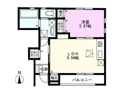 パストラルイースト(1LDK/1階)の間取り写真
