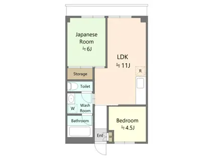 アーバンハイツNOA(2LDK/4階)の間取り写真