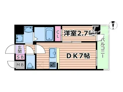 セレニテ新大阪ミラク壱番館(1DK/11階)の間取り写真