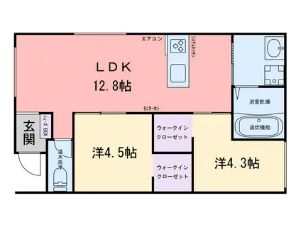 JR筑肥線 加布里駅 徒歩22分 2階建 築1年(2LDK/2階)の間取り写真