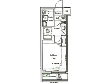 ラフィスタ金町(1K/4階)の間取り写真