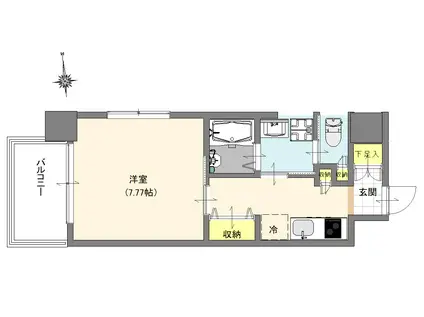 ラビエール戸田(1K/6階)の間取り写真