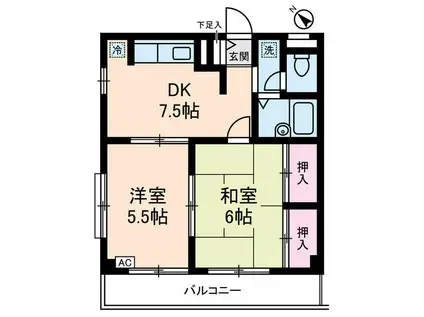 エステートピアMI(2DK/3階)の間取り写真
