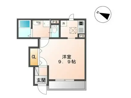 ブエナカーサ(1K/1階)の間取り写真