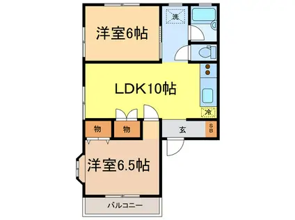 サンハイツ(2LDK/1階)の間取り写真
