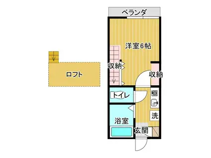 ベルトピア新潟14(1K/2階)の間取り写真
