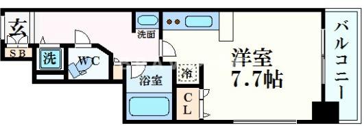 アーデン堺筋本町(ワンルーム/8階)の間取り写真