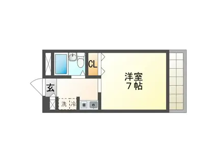 ヒルバレー妙法寺駅前(1K/1階)の間取り写真