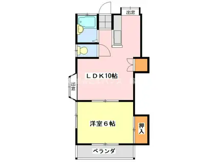 コーポ萩乃(1LDK/1階)の間取り写真