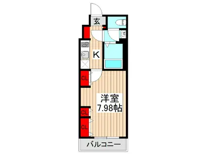 リブリ・赤塚(1K/1階)の間取り写真