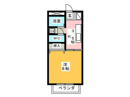 コーポ曾我(1K/2階)の間取り写真