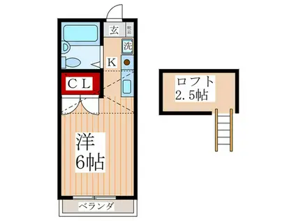 VANDA COURT(1K/2階)の間取り写真