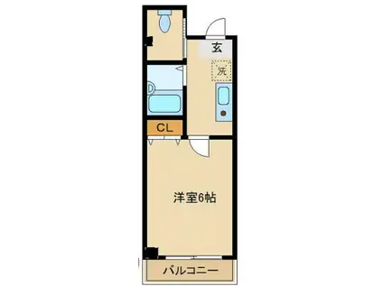 セレーノ(1K/1階)の間取り写真