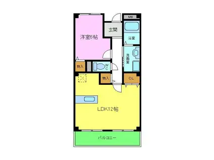 南海高野線 萩原天神駅 徒歩12分 3階建 築21年(1LDK/3階)の間取り写真