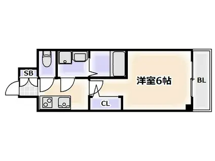 エスリード大阪リブレ(1K/4階)の間取り写真