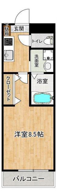 クロノス54昭和町(1K/3階)の間取り写真