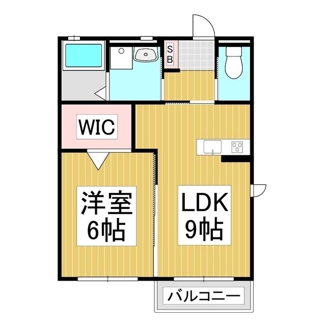 ドエル村井町南A棟(1LDK/1階)の間取り写真