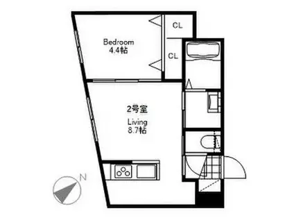 HORSE WIN18(1LDK/4階)の間取り写真