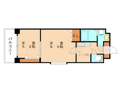 木下鉱産ビル 3(2K/5階)の間取り写真