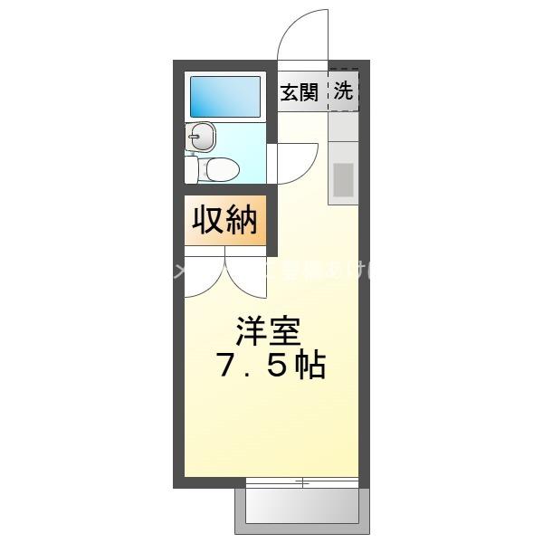 プリンスヒルC(ワンルーム/2階)の間取り写真