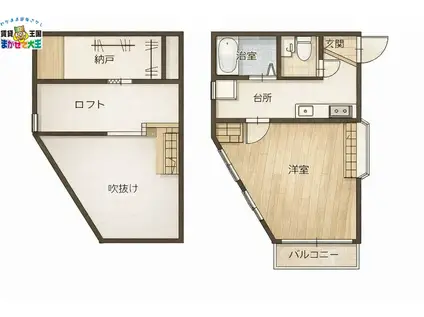 メゾンド江里町(1K/2階)の間取り写真