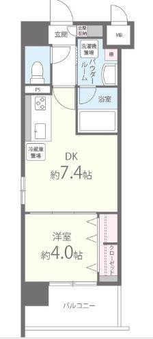 シャイニング福島離宮(1DK/3階)の間取り写真