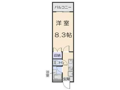 ピースフルK(1K/2階)の間取り写真