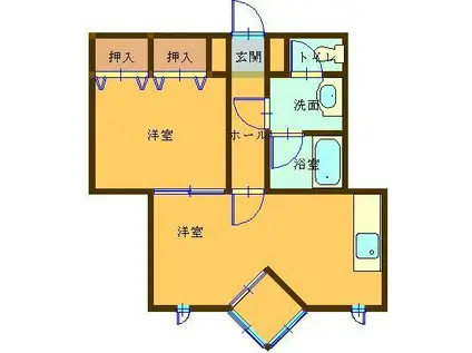 ビューネ駅南(1LDK/1階)の間取り写真