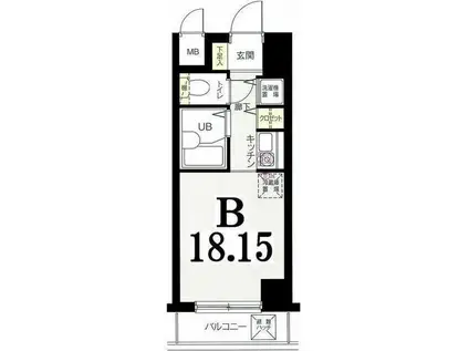 グリフィン横浜・アクティ(1K/2階)の間取り写真