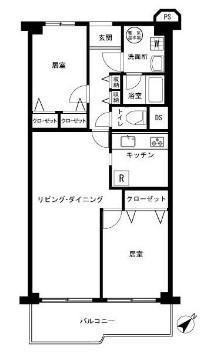目黒台スカイマンション(2LDK/2階)の間取り写真