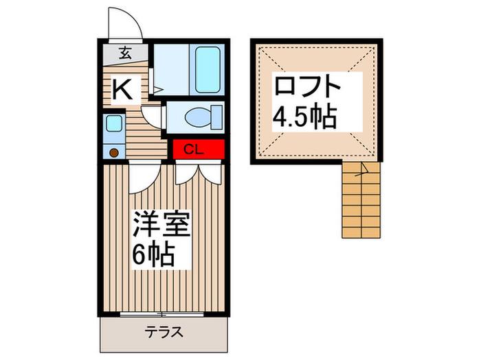 ルーナKコート(1K/1階)の間取り写真