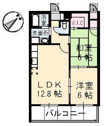 セントヴィラ庚午中(2LDK/1階)の間取り写真