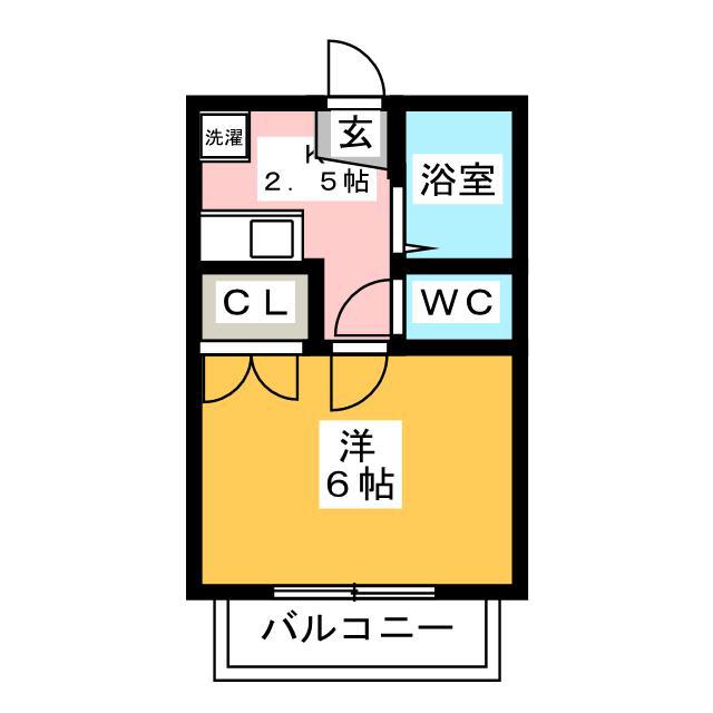 シャトランレーヌII(1K/1階)の間取り写真