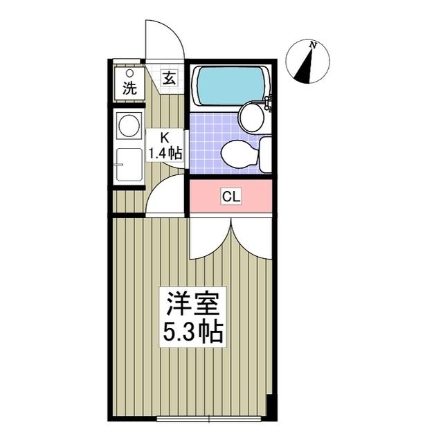 美山台ハイツ(1K/1階)の間取り写真