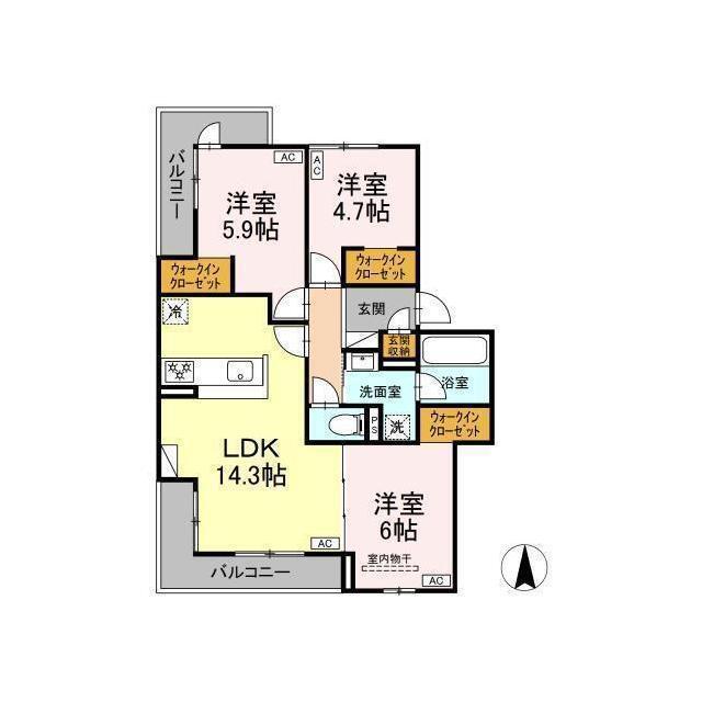 D-ROOM長泉町竹原PJ(3LDK/3階)の間取り写真