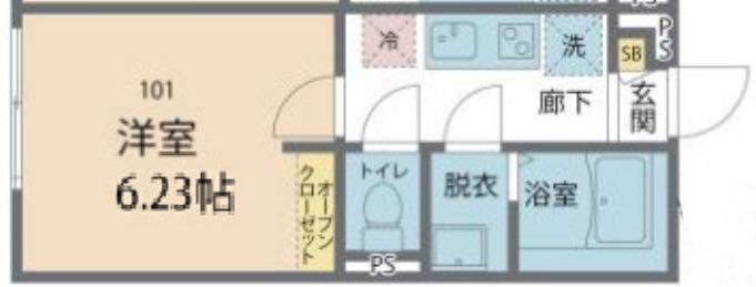 カインドネス篠崎(1K/1階)の間取り写真