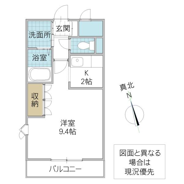 関東鉄道常総線 水海道駅 バス乗車時間:30分 最寄りバス停で下車 徒歩9分 2階建 築19年(1K/2階)の間取り写真