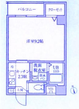 パルテール天王町(1K/6階)の間取り写真