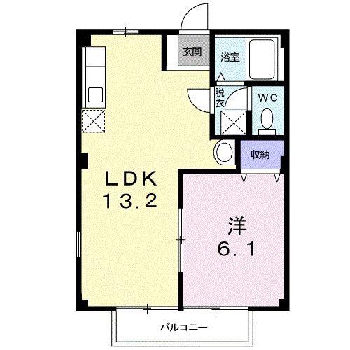 エクセル豊山(1LDK/1階)の間取り写真