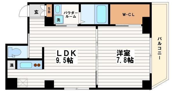 ブランケットビル(1LDK/8階)の間取り写真