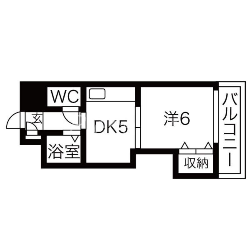 ロイヤルハイツ菅原(1DK/5階)の間取り写真