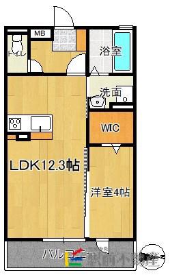 K・レーヴ(1LDK/2階)の間取り写真