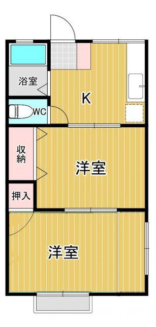 シティハイムソファレ(2K/2階)の間取り写真