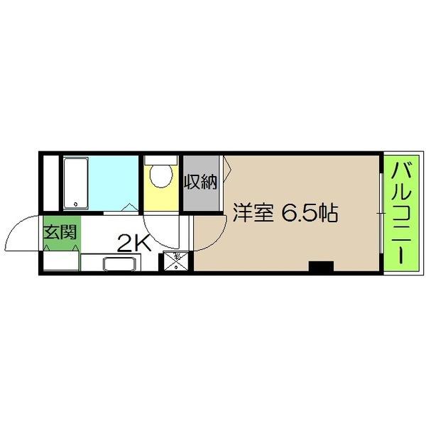 E-CASA入明(1K/2階)の間取り写真