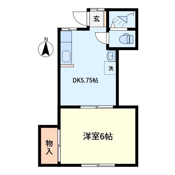 ヴィラ上荻(1DK/2階)の間取り写真