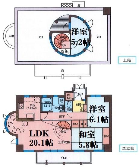フィールトレイン(3LDK/3階)の間取り写真