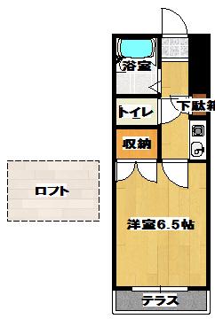 PICASSO坪井(1K/2階)の間取り写真
