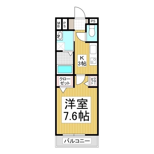 コンフォーティア城南B棟(1K/1階)の間取り写真
