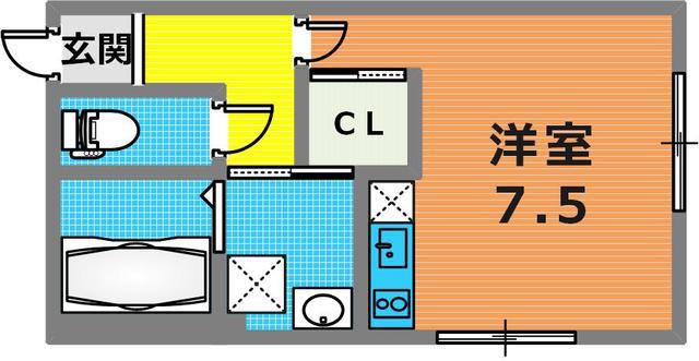 コフレ元町(ワンルーム/3階)の間取り写真