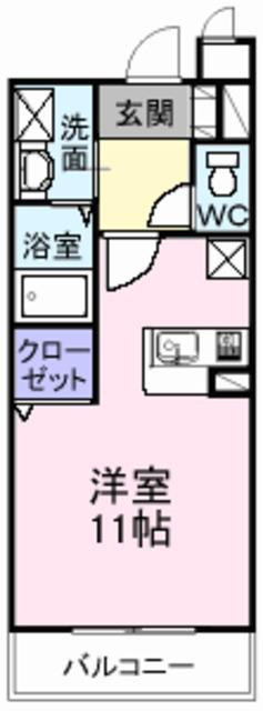 ルミエール深井(ワンルーム/1階)の間取り写真